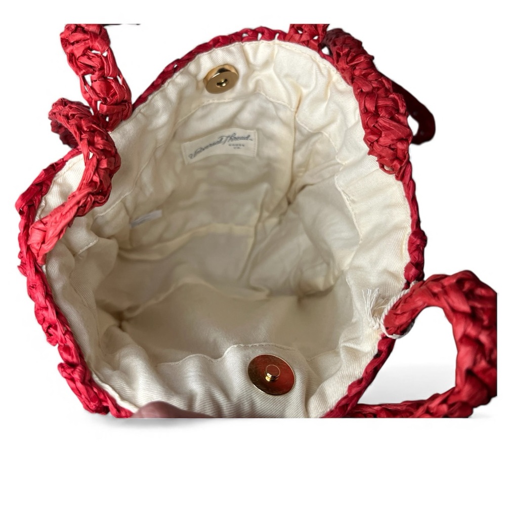 Universal Thread “SPRITZ” Red Crochet Raffia Shoulder Bag With Handles - Picture 3 of 12